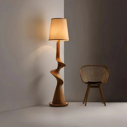 Lampadaire style chinois contemporain en résine avec lumière LED chaude - Luminous Place