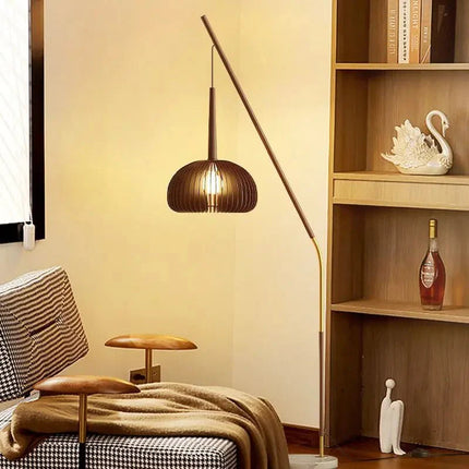 Lampadaire zen Wabi Sabi en bois massif LED, ambiance naturelle et chaleureuse - Luminous Place