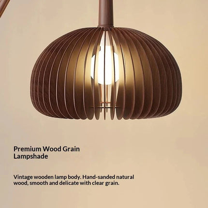 Lampadaire zen Wabi Sabi en bois massif LED, ambiance naturelle et chaleureuse - Luminous Place