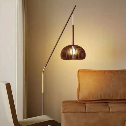 Lampadaire zen Wabi Sabi en bois massif LED, ambiance naturelle et chaleureuse - Luminous Place