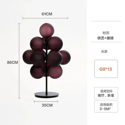 Lampadaire moderne en verre de raisin pour salon et chambre à coucher - Luminous Place