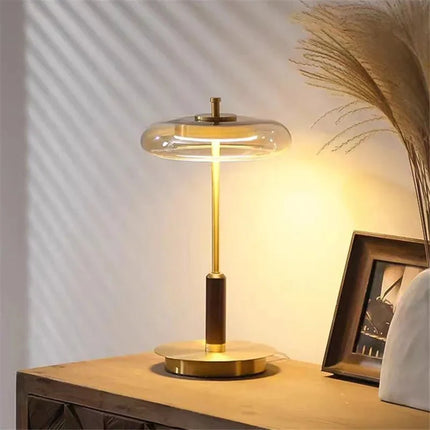 Lampadaire en verre rétro doré design artistique pour salon et chambre - Luminous Place