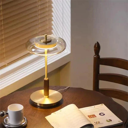 Lampadaire en verre rétro doré design artistique pour salon et chambre - Luminous Place