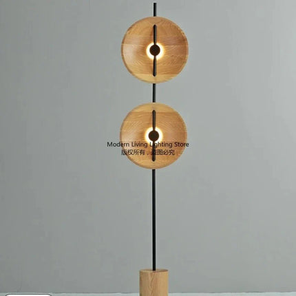 Lampadaire rétro japonais en bois massif Wabi - sabi, design naturel pour salon et chambre - Luminous Place