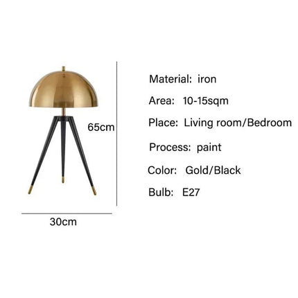 Lampadaire trépied vintage nordique LED champignon pour salon et bureau - Luminous Place