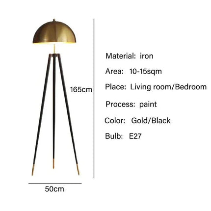 Lampadaire trépied vintage nordique LED champignon pour salon et bureau - Luminous Place