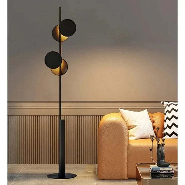 Lampadaire moderne en aluminium noir, lumière ambiante chaleureuse - Luminous Place