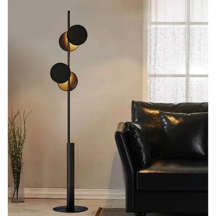 Lampadaire moderne en aluminium noir, lumière ambiante chaleureuse - Luminous Place