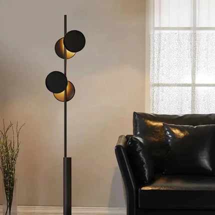 Lampadaire moderne en aluminium noir, lumière ambiante chaleureuse - Luminous Place