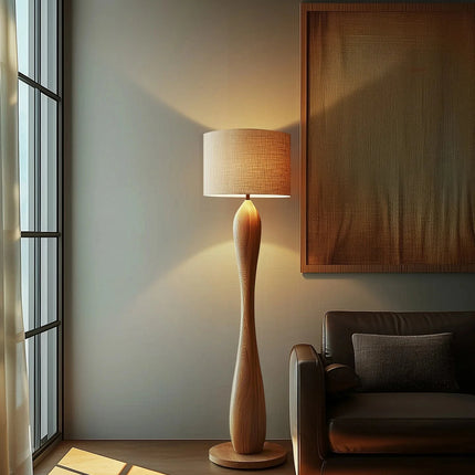 Lampadaire en bois design contemporain avec lumière LED ambiance chaleureuse - Luminous Place