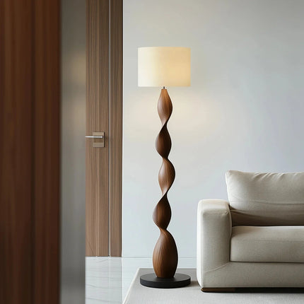Lampadaire en bois design contemporain avec lumière LED ambiance chaleureuse - Luminous Place