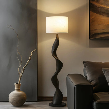 Lampadaire en bois design contemporain avec lumière LED ambiance chaleureuse - Luminous Place
