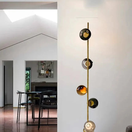 Lampadaire design italien à boule de verre multicolore LED dimmable ambiance chaleureuse - Luminous Place