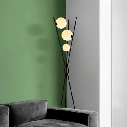 Lampadaire LED moderne à boule de verre, lumière d’ambiance chaleureuse pour intérieur - Luminous Place