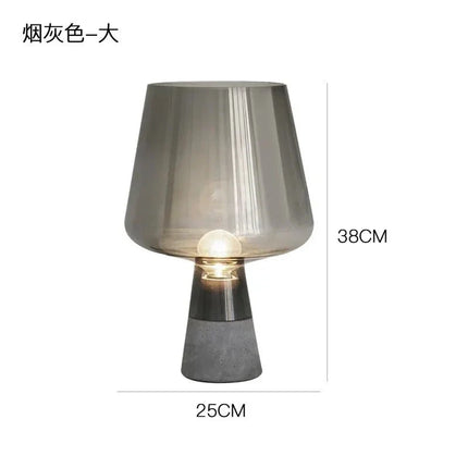 Lampe de table LED design nordique en verre de ciment, lumière chaude ambiance cosy - Luminous Place