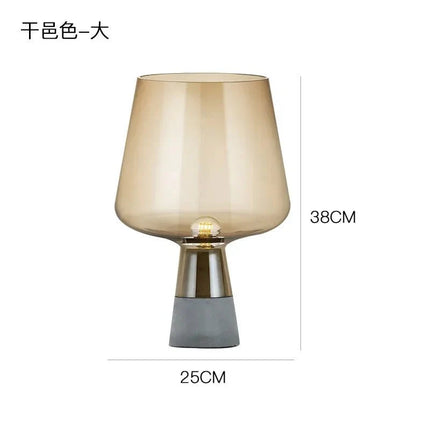 Lampe de table LED design nordique en verre de ciment, lumière chaude ambiance cosy - Luminous Place
