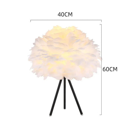 Lampe de table romantique à plumes avec lumière chaude pour ambiance cosy - Luminous Place