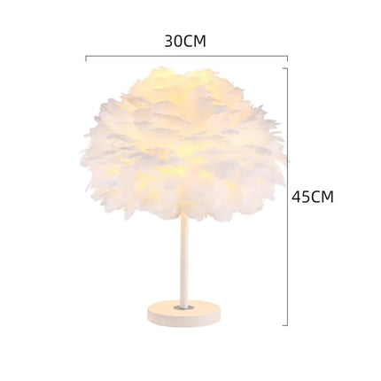Lampe de table romantique à plumes avec lumière chaude pour ambiance cosy - Luminous Place