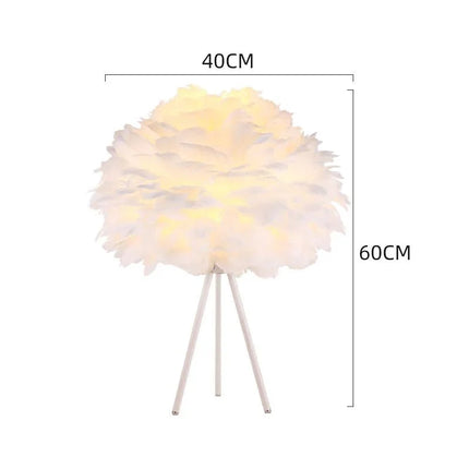 Lampe de table romantique à plumes avec lumière chaude pour ambiance cosy - Luminous Place