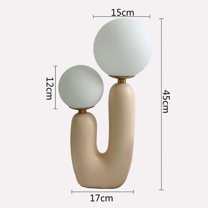 Lampe de table boule en verre et résine, design postmoderne nordique, éclairage cosy pour chambre et salon - Luminous Place