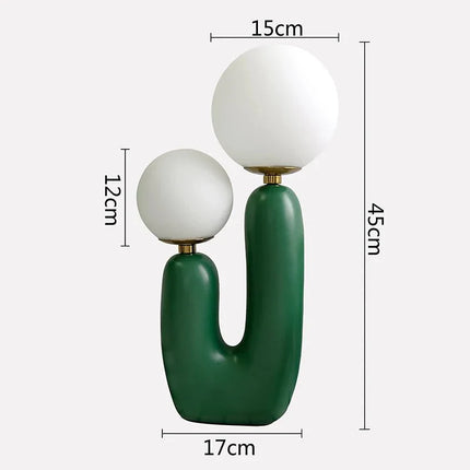 Lampe de table boule en verre et résine, design postmoderne nordique, éclairage cosy pour chambre et salon - Luminous Place