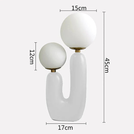 Lampe de table boule en verre et résine, design postmoderne nordique, éclairage cosy pour chambre et salon - Luminous Place