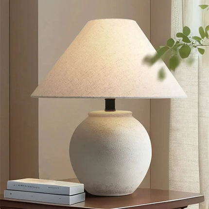 Lampe de table Upsala Ekeby en céramique rétro wabi sabi, design minimaliste pour salon et chambre - Luminous Place