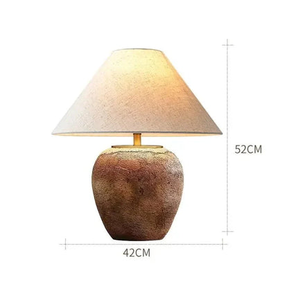 Lampe de table Upsala Ekeby en céramique rétro wabi sabi, design minimaliste pour salon et chambre - Luminous Place