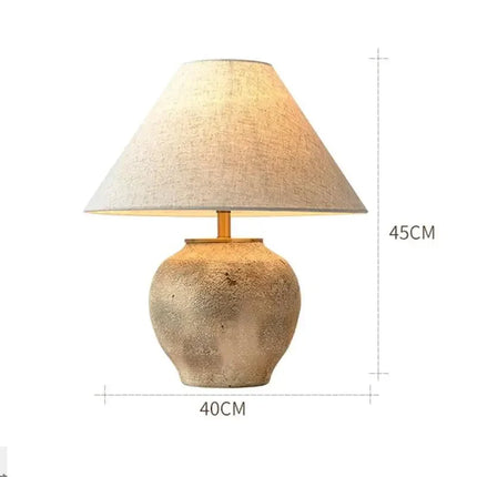 Lampe de table Upsala Ekeby en céramique rétro wabi sabi, design minimaliste pour salon et chambre - Luminous Place