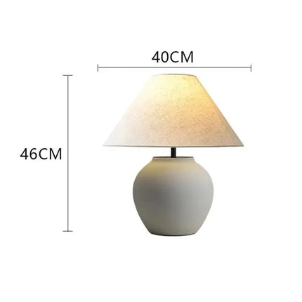 Lampe de table Upsala Ekeby en céramique rétro wabi sabi, design minimaliste pour salon et chambre - Luminous Place