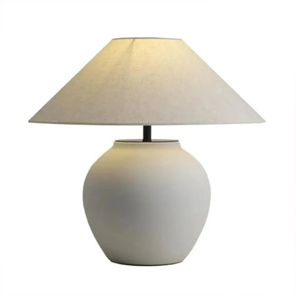 Lampe de table Wabi Sabi en céramique noire style japonais rétro avec lumière chaude réglable - Luminous Place