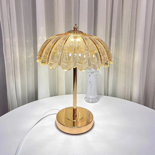 Lampe de table LED en cristal dimmable USB Type - C, veilleuse rechargeable élégante - Luminous Place