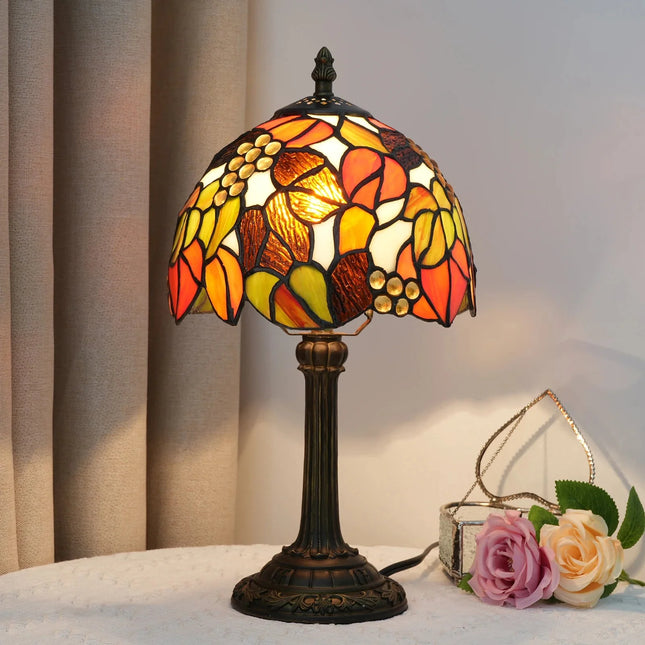 Lampe de table vintage en verre multicolore 8 pouces, lampe de bureau élégante - Luminous Place