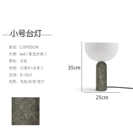 Lampe de table champignon design danois LED marbre minimaliste moderne - Luminous Place