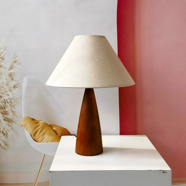 Lampe de table en bois massif style chinois rétro avec lumière d’ambiance chaleureuse - Luminous Place