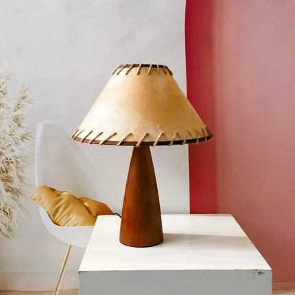 Lampe de table en bois massif style chinois rétro avec lumière d’ambiance chaleureuse - Luminous Place