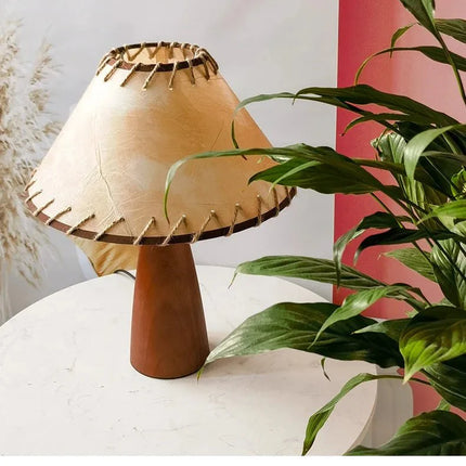 Lampe de table en bois massif style chinois rétro avec lumière d’ambiance chaleureuse - Luminous Place
