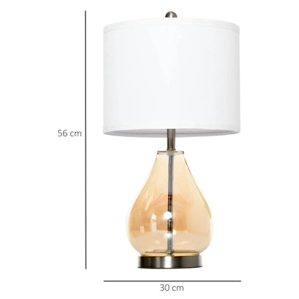 Lampe de table Homcom lot de 2 abat - jour lin E27 40W ambiance chaleureuse - Luminous Place