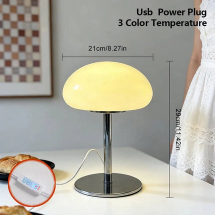 Lampe de table méduse en verre, style crème français, éclairage d’ambiance - Luminous Place