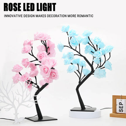Lampe de table rose LED 24 lumières USB ambiance chaleureuse pour décoration