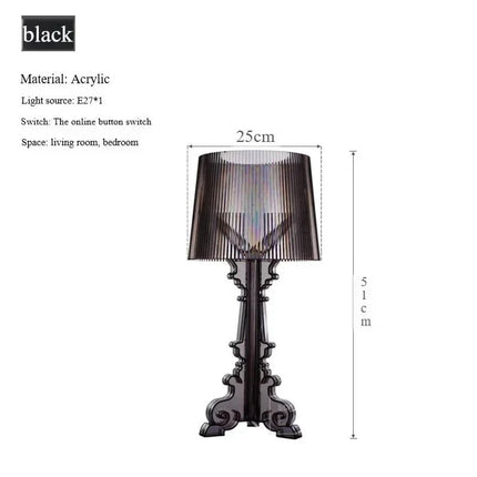 Lampe de table fantôme baroque transparente en acrylique LED ambiance cosy - Luminous Place