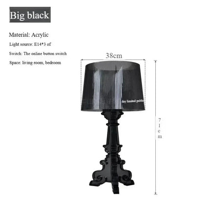 Lampe de table fantôme baroque transparente en acrylique LED ambiance cosy - Luminous Place
