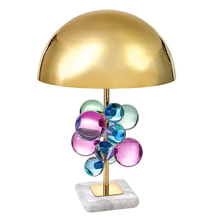 Lampe de table design champignon en verre coloré pour salon et lecture - Luminous Place