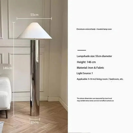 Lampe de table moderne en acier inoxydable avec abat - jour en tissu, éclairage LED E27 - Luminous Place