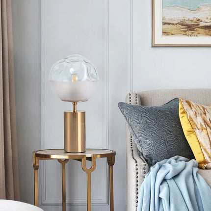 Lampe de table en verre boule Slimline pour lecture, éclairage intérieur premium - Luminous Place