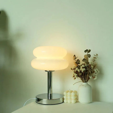 Lampe de table en verre Macaron, variateur trichromatique, lumière d’ambiance cosy - Luminous Place