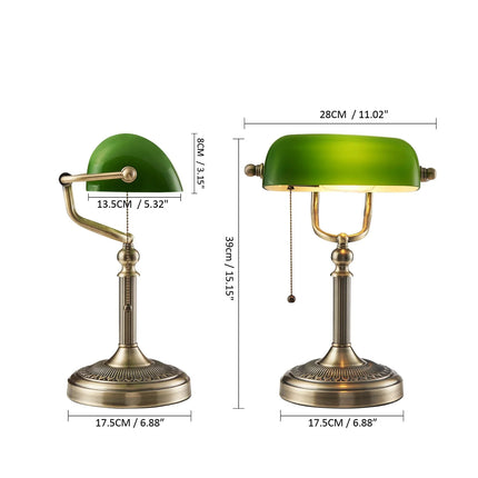 Lampe de table vintage en verre et métal avec interrupteur à fermeture éclair, E27 Inda - Luminous Place