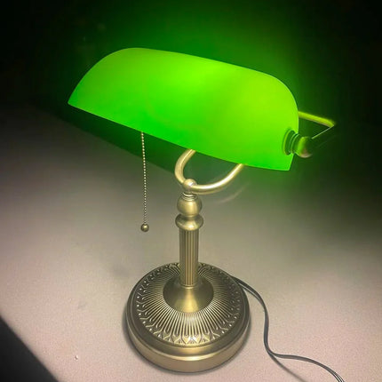 Lampe de table vintage en verre et métal avec interrupteur à fermeture éclair, E27 Inda - Luminous Place