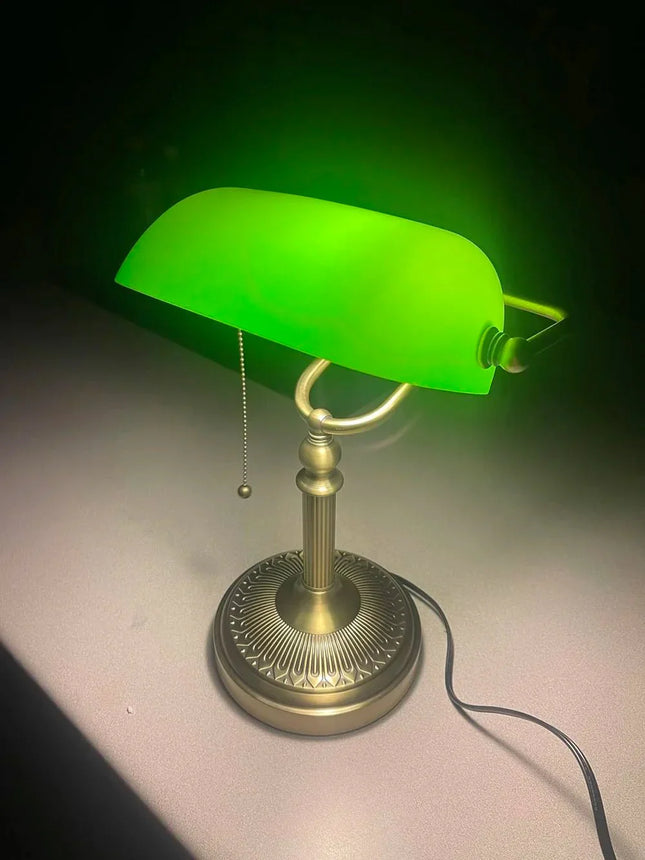 Lampe de table vintage en verre et métal avec interrupteur à fermeture éclair, E27 Inda - Luminous Place