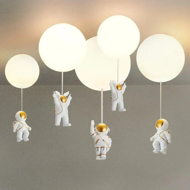 Lampe Enfant Plafonnier Ballon Astronome Design Nordique Minimaliste - Luminous Place